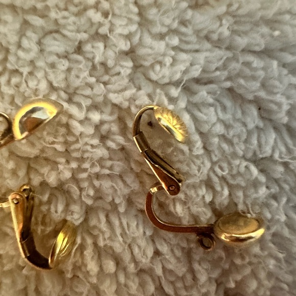 Vintage 10K Solid  Gold Clip-On Earrings jacket - Picture 3 of 4
